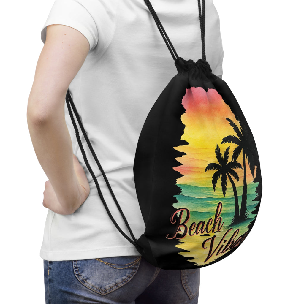 Beach Vibes Drawstring Bag